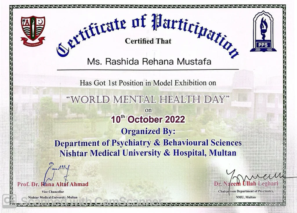 World Mental Health Day - Model Exhibition (1st Position)