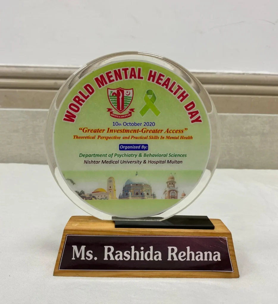 World Mental Health Day Recognition Award