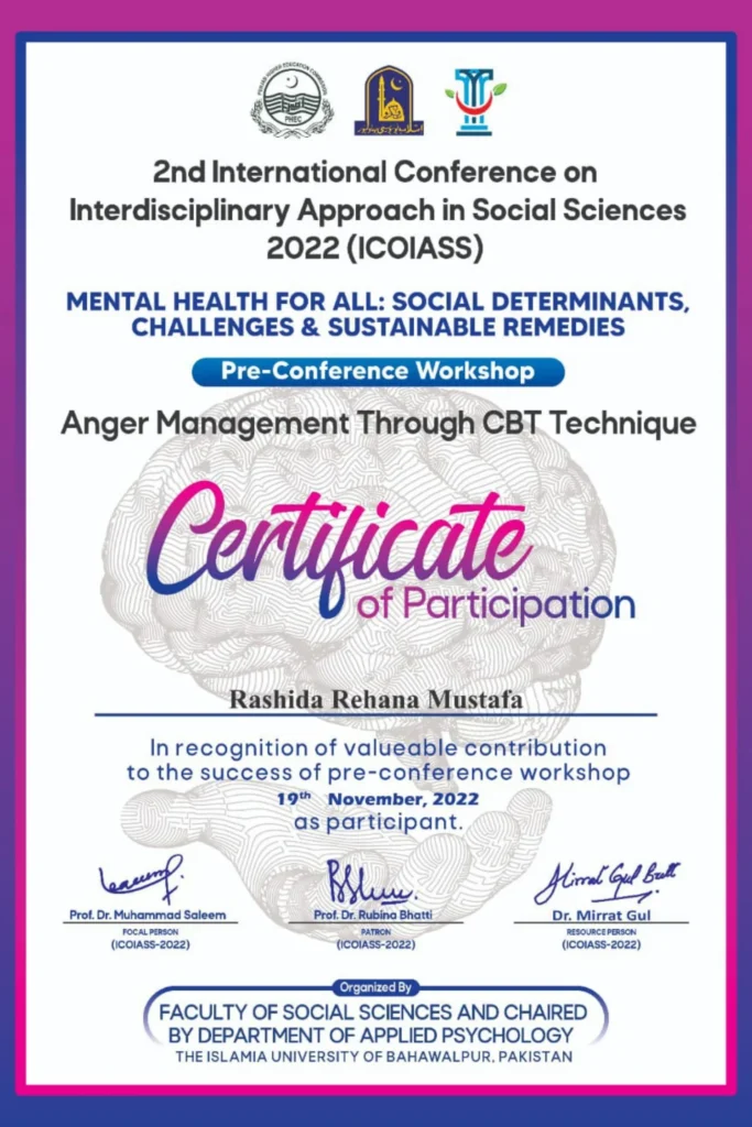 Anger Management Through CBT Workshop